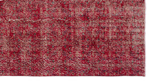 Red Over Dyed Vintage Rug 4'11'' x 9'3'' ft 150 x 281 cm