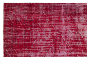 Red Over Dyed Vintage Rug 6'10'' x 10'6'' ft 209 x 320 cm