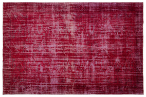 Red Over Dyed Vintage Rug 6'10'' x 10'6'' ft 209 x 320 cm