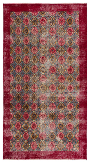 Naturel Over Dyed Vintage Rug 4'6'' x 8'4'' ft 137 x 255 cm