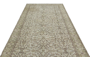 Beige Over Dyed Vintage Rug 5'7'' x 9'9'' ft 171 x 297 cm
