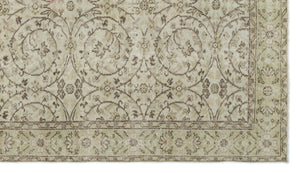 Beige Over Dyed Vintage Rug 5'7'' x 9'9'' ft 171 x 297 cm