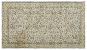 Beige Over Dyed Vintage Rug 5'7'' x 9'9'' ft 171 x 297 cm