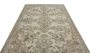 Beige Over Dyed Vintage Rug 6'1'' x 9'5'' ft 185 x 288 cm