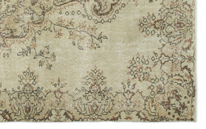 Beige Over Dyed Vintage Rug 5'5'' x 8'10'' ft 164 x 269 cm