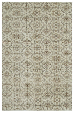 Beige Over Dyed Vintage Rug 6'1'' x 9'3'' ft 186 x 281 cm
