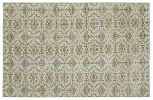 Beige Over Dyed Vintage Rug 6'1'' x 9'3'' ft 186 x 281 cm
