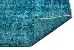 Turquoise Over Dyed Vintage Rug 7'2'' x 10'2'' ft 219 x 309 cm
