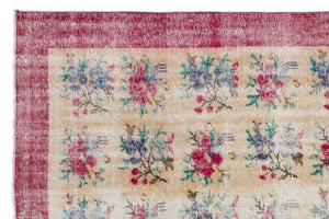 Retro Over Dyed Vintage Rug 6'4'' x 9'4'' ft 192 x 284 cm