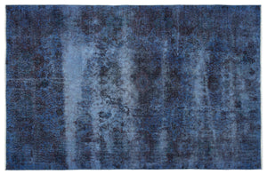 Blue Over Dyed Vintage Rug 5'7'' x 8'8'' ft 171 x 264 cm