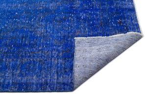 Blue Over Dyed Vintage Rug 5'8'' x 9'2'' ft 172 x 279 cm