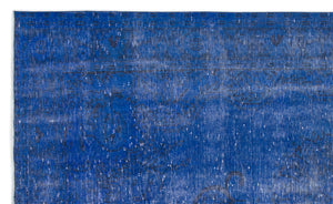 Blue Over Dyed Vintage Rug 5'8'' x 9'2'' ft 172 x 279 cm