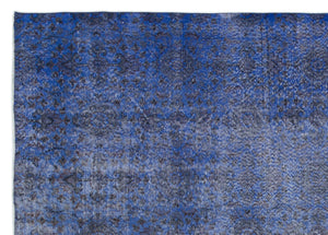 Blue Over Dyed Vintage Rug 6'10'' x 9'7'' ft 209 x 293 cm