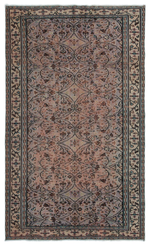 Naturel Over Dyed Vintage Rug 4'8'' x 7'7'' ft 141 x 232 cm
