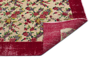 Naturel Over Dyed Vintage Rug 3'9'' x 6'11'' ft 115 x 212 cm