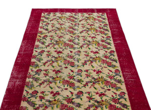Naturel Over Dyed Vintage Rug 3'9'' x 6'11'' ft 115 x 212 cm