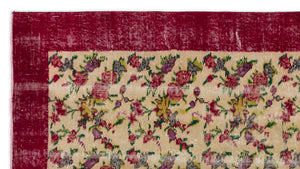 Naturel Over Dyed Vintage Rug 3'9'' x 6'11'' ft 115 x 212 cm