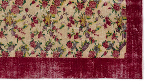 Naturel Over Dyed Vintage Rug 3'9'' x 6'11'' ft 115 x 212 cm