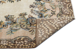 Beige Over Dyed Vintage Rug 5'7'' x 9'1'' ft 170 x 276 cm