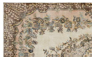 Beige Over Dyed Vintage Rug 5'7'' x 9'1'' ft 170 x 276 cm