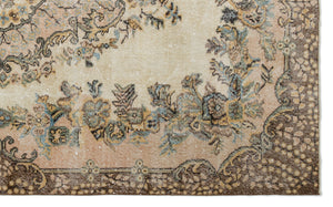 Beige Over Dyed Vintage Rug 5'7'' x 9'1'' ft 170 x 276 cm