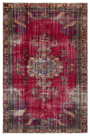 Naturel Over Dyed Vintage Rug 6'2'' x 9'5'' ft 188 x 288 cm