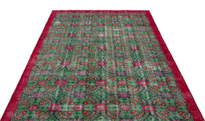Retro Over Dyed Vintage Rug 5'8'' x 9'4'' ft 172 x 285 cm