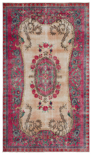 Naturel Over Dyed Vintage Rug 5'4'' x 9'2'' ft 163 x 280 cm