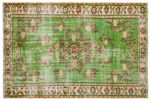 Retro Over Dyed Vintage Rug 6'0'' x 9'1'' ft 184 x 278 cm