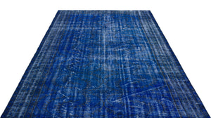 Blue Over Dyed Vintage Rug 6'0'' x 8'12'' ft 184 x 274 cm
