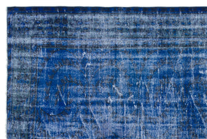 Blue Over Dyed Vintage Rug 6'0'' x 8'12'' ft 184 x 274 cm