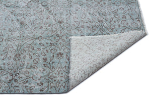 Blue Over Dyed Vintage Rug 4'10'' x 8'7'' ft 147 x 262 cm