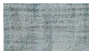 Blue Over Dyed Vintage Rug 4'10'' x 8'7'' ft 147 x 262 cm