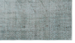 Blue Over Dyed Vintage Rug 4'10'' x 8'7'' ft 147 x 262 cm