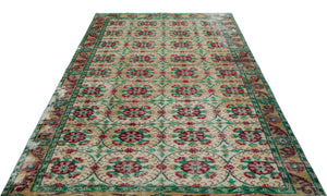 Naturel Over Dyed Vintage Rug 6'2'' x 9'9'' ft 189 x 296 cm