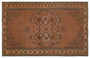 Naturel Over Dyed Vintage Rug 5'11'' x 9'1'' ft 181 x 277 cm