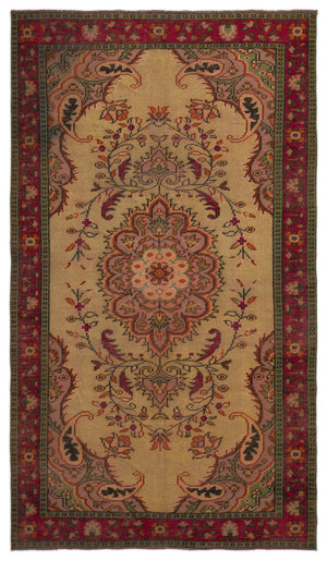 Naturel Over Dyed Vintage Rug 5'1'' x 8'10'' ft 155 x 270 cm