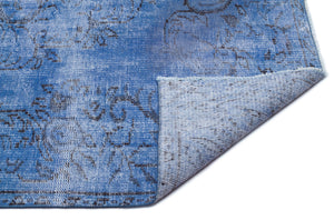 Blue Over Dyed Vintage Rug 5'5'' x 8'5'' ft 164 x 256 cm
