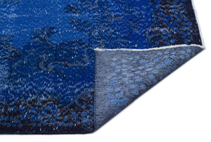 Blue Over Dyed Vintage Rug 5'9'' x 9'4'' ft 176 x 285 cm