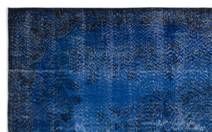 Blue Over Dyed Vintage Rug 5'9'' x 9'4'' ft 176 x 285 cm