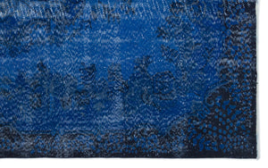 Blue Over Dyed Vintage Rug 5'9'' x 9'4'' ft 176 x 285 cm