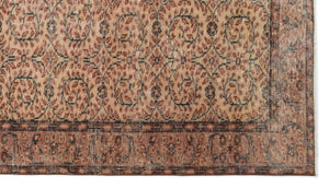 Brown Over Dyed Vintage Rug 4'9'' x 8'5'' ft 145 x 257 cm