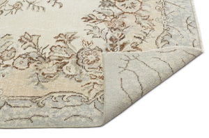 Beige Over Dyed Vintage Rug 5'11'' x 8'8'' ft 180 x 265 cm