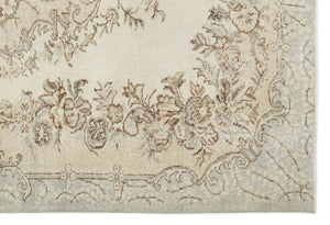 Beige Over Dyed Vintage Rug 5'11'' x 8'8'' ft 180 x 265 cm