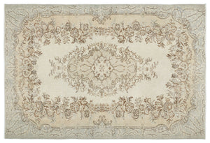 Beige Over Dyed Vintage Rug 5'11'' x 8'8'' ft 180 x 265 cm