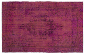 Red Over Dyed Vintage Rug 5'9'' x 9'1'' ft 175 x 276 cm