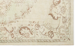 Beige Over Dyed Vintage Rug 5'11'' x 9'3'' ft 180 x 283 cm