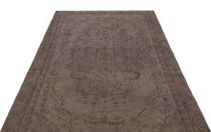 Gray Over Dyed Vintage Rug 5'4'' x 8'10'' ft 163 x 268 cm