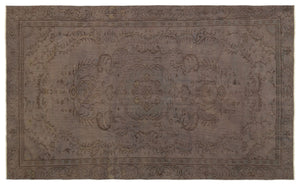 Gray Over Dyed Vintage Rug 5'4'' x 8'10'' ft 163 x 268 cm