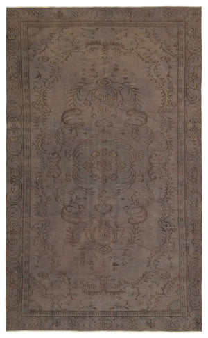 Gray Over Dyed Vintage Rug 5'4'' x 8'10'' ft 163 x 268 cm